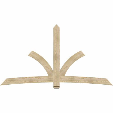 Ekena Millwork Davenport Rough Sawn Timber Gable Bracket, Douglas Fir, 108"W x 58"H x 2"D x 6"F, 13/12 Pitch GBW108X58X0206DAV00RDF
